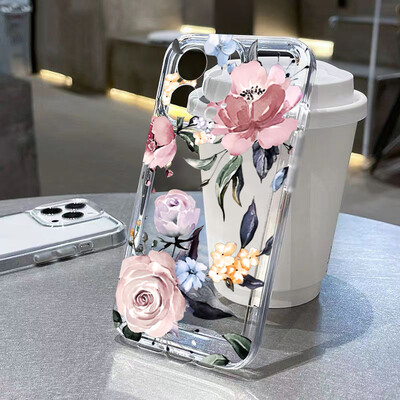 Telefonska torbica za iPhone 16 15 Pro Max 14 13 12 11 XS X 7 8 Plus SE 2020 2022 Prozirna maska s uzorkom malih cvjetova krizantema