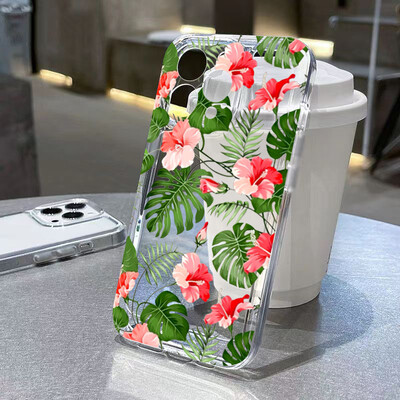 Telefonska torbica za iPhone 16 15 Pro Max 14 13 12 11 XS X 7 8 Plus SE 2020 2022 Prozirna maska s uzorkom malih cvjetova krizantema