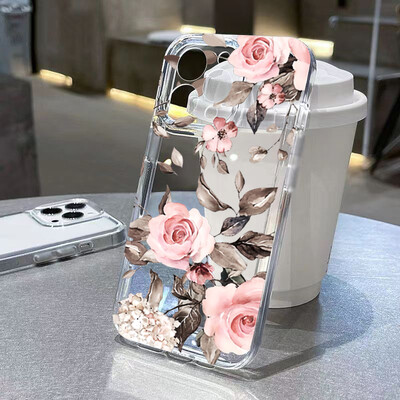 Telefonska torbica za iPhone 16 15 Pro Max 14 13 12 11 XS X 7 8 Plus SE 2020 2022 Prozirna maska s uzorkom malih cvjetova krizantema