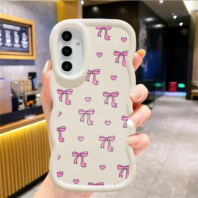 Ροζ θήκη τηλεφώνου για παπιγιόν για Samsung Galaxy A21 A22 A32 A33 A51 A52 A53 A34 A35 A23 A24 A25 A54 A55 A73 4G 5G funda