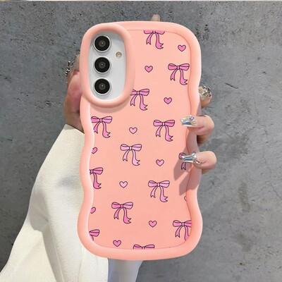 Ροζ θήκη τηλεφώνου για παπιγιόν για Samsung Galaxy A21 A22 A32 A33 A51 A52 A53 A34 A35 A23 A24 A25 A54 A55 A73 4G 5G funda