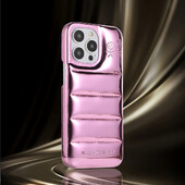 Ins Fashion Warm Winter Down Jacket The Puffer Case Aurora για iPhone 16 15 14 13 12 Pro Max Θήκες τηλεφώνου Κάλυμμα αντικραδασμικό Coque