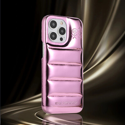 Ins Fashion Warm Winter Down Jacket The Puffer Case Aurora για iPhone 16 15 14 13 12 Pro Max Θήκες τηλεφώνου Κάλυμμα αντικραδασμικό Coque