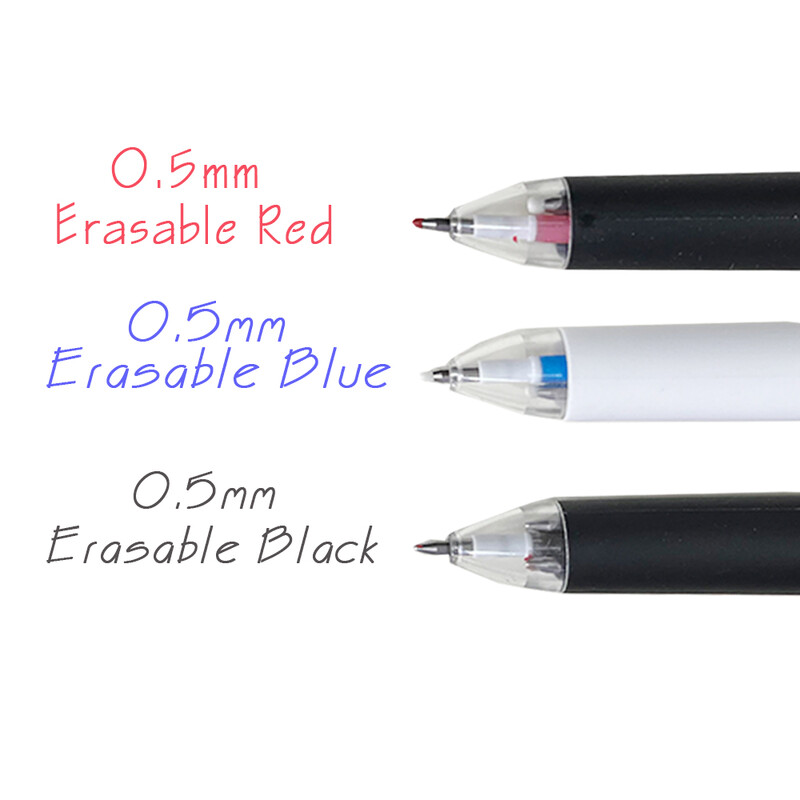 Kreativna 3 u 1 višebojna olovka, 0,5 mm brisiva gel olovka, set čarobne tinte, 3 boje, dopuna, periva drška, uredski školski pribor