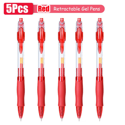 1-63Pc Set gel olovaka na uvlačenje s crnom/crvenom/plavom tintom Kemijska olovka za pisanje 0,5 mm Dodatna punjenja Uredski pribor Školski pribor Papirnice