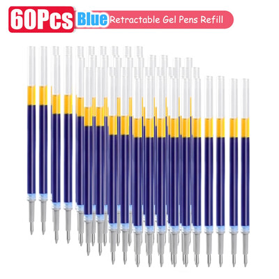 1-63Pc Set gel olovaka na uvlačenje s crnom/crvenom/plavom tintom Kemijska olovka za pisanje 0,5 mm Dodatna punjenja Uredski pribor Školski pribor Papirnice