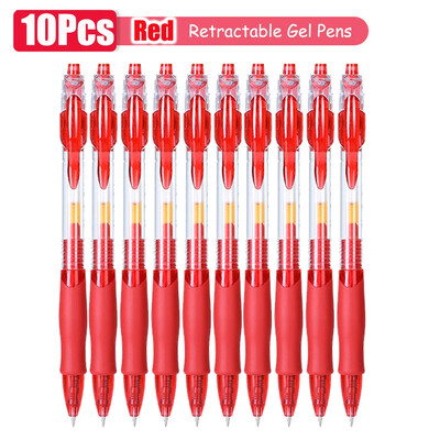 1-63Pc Set gel olovaka na uvlačenje s crnom/crvenom/plavom tintom Kemijska olovka za pisanje 0,5 mm Dodatna punjenja Uredski pribor Školski pribor Papirnice