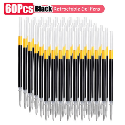 1-63Pc Set gel olovaka na uvlačenje s crnom/crvenom/plavom tintom Kemijska olovka za pisanje 0,5 mm Dodatna punjenja Uredski pribor Školski pribor Papirnice