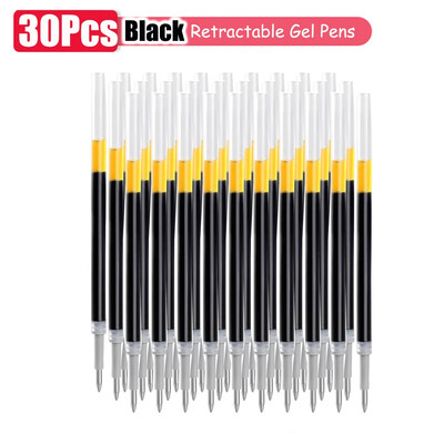 1-63Pc Set gel olovaka na uvlačenje s crnom/crvenom/plavom tintom Kemijska olovka za pisanje 0,5 mm Dodatna punjenja Uredski pribor Školski pribor Papirnice