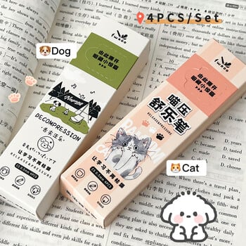 4 ΤΕΜ/Σετ Cat Gel Pen Creative Dog Gel Ink Pen Tongue Pulling Writing Pen 0,5mm Black Refill Neutral Pen Στυλό Quick Dry Stationery