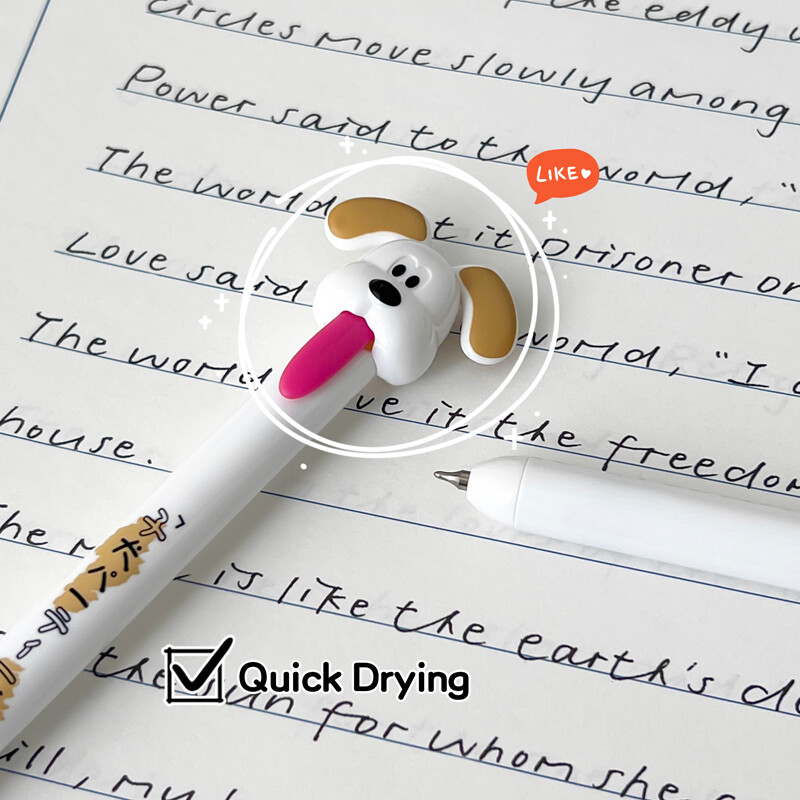 4PCS/Set Gel olovka za mačke Kreativna olovka s tintom za pse Povlačenje jezika Olovka za pisanje 0,5 MM crna neutralna olovka Brzo sušeća pisaća olovka