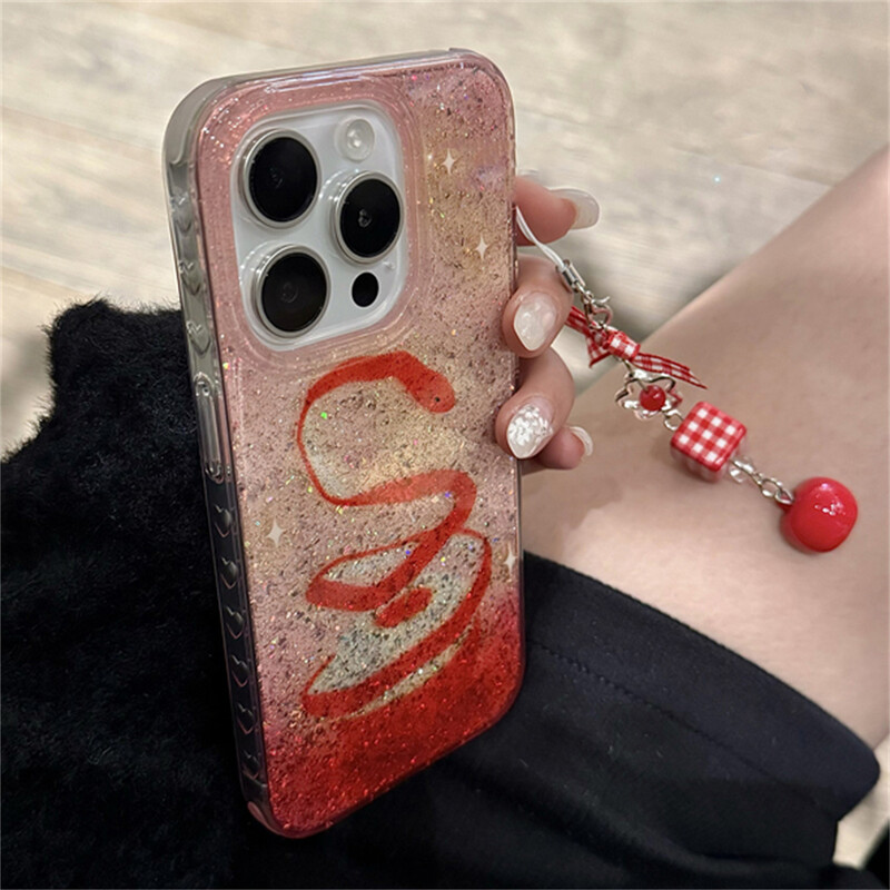 Snake Star Glitter Gradient telefonska torbica za iPhone 16 15 13 14 Pro Max sa slatkom slatkom mašnicom Apple privjesak Zaštitna stražnja maska