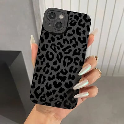 Leopard Print Pattern telefontok iPhone 15 tokhoz iPhone 14 13 12 11 16 Pro Max XS X XR 7 8 Plus SE 2 Ütésálló lökhárító burkolat