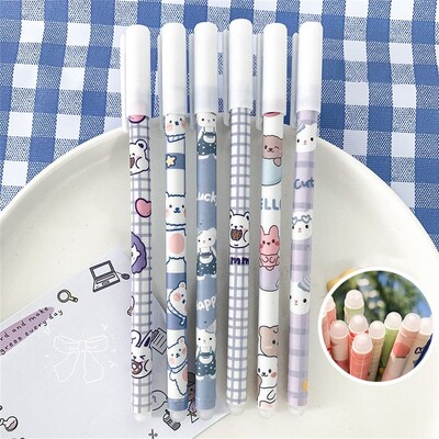 Pribor Kawaii Cartoons Plava periva ručka 0,5 mm gel olovke Neutralna brisiva olovka Brisiva olovka Studentska olovka