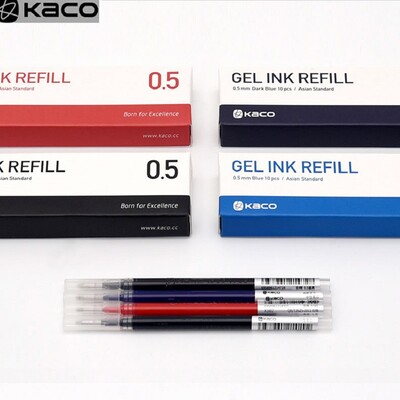 KACO 10pcs/Lot Replace Refills Gel Pen EU/Asian Ink 0.5MM Standardni pribor kancelariâ Tnta for School Office Supplies