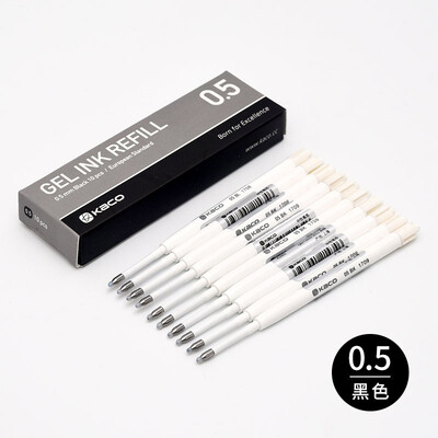 KACO 10бр./Партида Replace Refills Gel Pen EU/Asian Ink 0.5MM Standard Stationery канцелярия Tnta for School Office Supplies