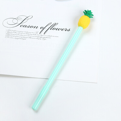 4-dijelni pribor, slatka gel olovka s ananasom, kreativne, slatke, lijepe olovke