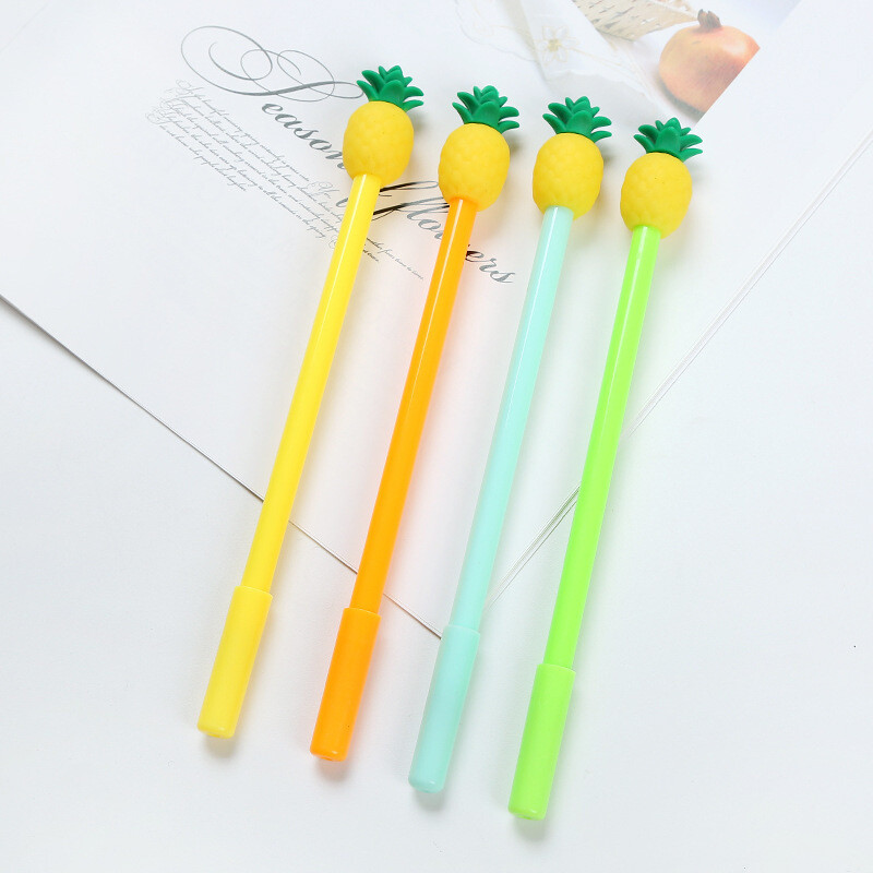 4-dijelni pribor, slatka gel olovka s ananasom, kreativne, slatke, lijepe olovke