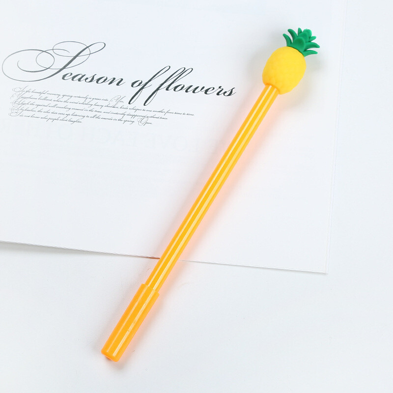 4-dijelni pribor, slatka gel olovka s ananasom, kreativne, slatke, lijepe olovke