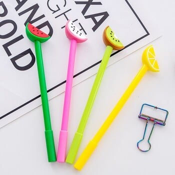 4 Piece Fruit Cute Stationery Gel στυλό Creative Sweet Lemon Orange Watermelon Lovely στυλό