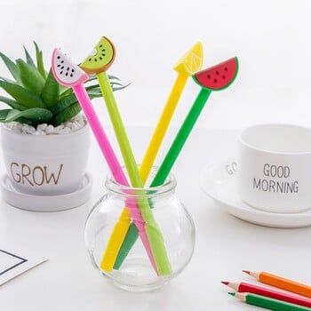 4 Piece Fruit Cute Stationery Gel στυλό Creative Sweet Lemon Orange Watermelon Lovely στυλό