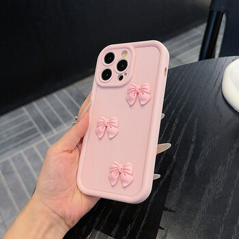 3D Pink Cute Butterfly μαλακή θήκη τηλεφώνου από σιλικόνη για iPhone 16 15 14 13 12 11 Pro Max XS XR X 7 8 Plus SE Αντικραδασμικό κάλυμμα καραμέλας