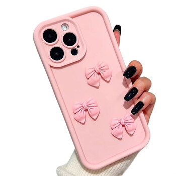 3D Pink Cute Butterfly μαλακή θήκη τηλεφώνου από σιλικόνη για iPhone 16 15 14 13 12 11 Pro Max XS XR X 7 8 Plus SE Αντικραδασμικό κάλυμμα καραμέλας