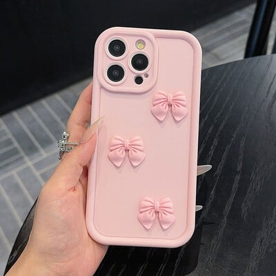 3D Pink Cute Butterfly Szilikon Puha Telefontok iPhone 16 15 14 13 12 11 Pro Max XS XR X 7 8 Plus SE Ütésálló Candy Cover