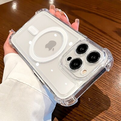 Luksuzna Magsafe prozirna futrola za bežično punjenje za iPhone 16 15 14 13 12 11 Pro Max Plus magnetska meka maska otporna na udarce