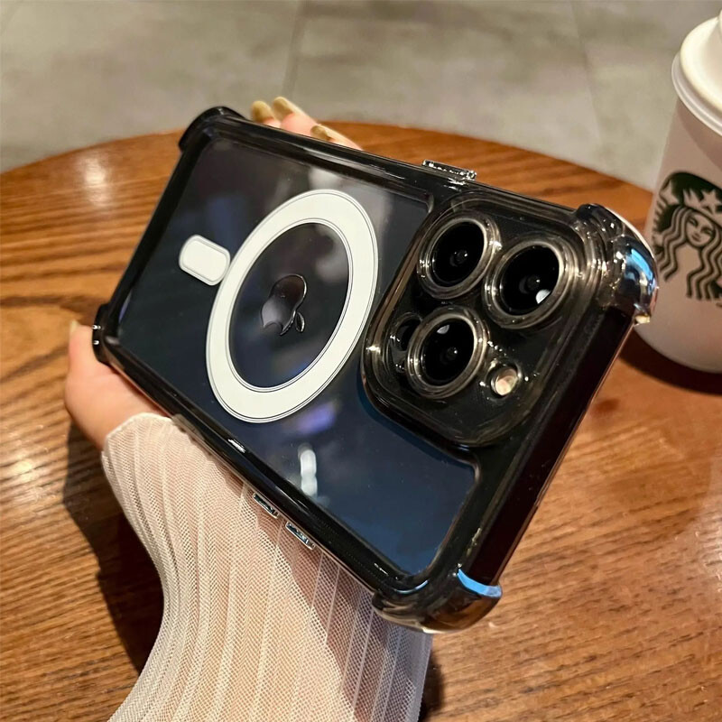 Luksuzna Magsafe prozirna futrola za bežično punjenje za iPhone 16 15 14 13 12 11 Pro Max Plus magnetska meka maska otporna na udarce