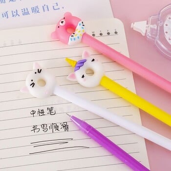 Χαρτικά 4 τεμαχίων Cute Donut Animals Creative Stationery Sweet Lovely Pretty Gel Pen