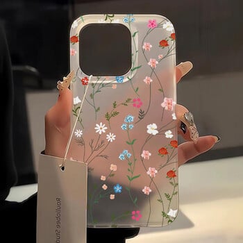 Θήκη τηλεφώνου Flowers για iPhone 16 Pro Case iPhone 15 13 11 12 14 Pro Max 13 Mini 16 Plus Translucent Slim Slim Skin Back Cover