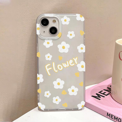 Θήκη τηλεφώνου Flowers για iPhone 16 Pro Case iPhone 15 13 11 12 14 Pro Max 13 Mini 16 Plus Translucent Slim Slim Skin Back Cover