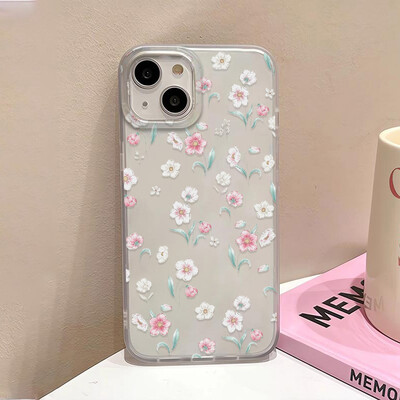 Θήκη τηλεφώνου Flowers για iPhone 16 Pro Case iPhone 15 13 11 12 14 Pro Max 13 Mini 16 Plus Translucent Slim Slim Skin Back Cover