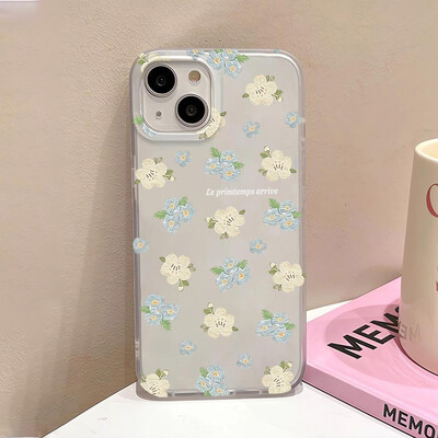 Θήκη τηλεφώνου Flowers για iPhone 16 Pro Case iPhone 15 13 11 12 14 Pro Max 13 Mini 16 Plus Translucent Slim Slim Skin Back Cover