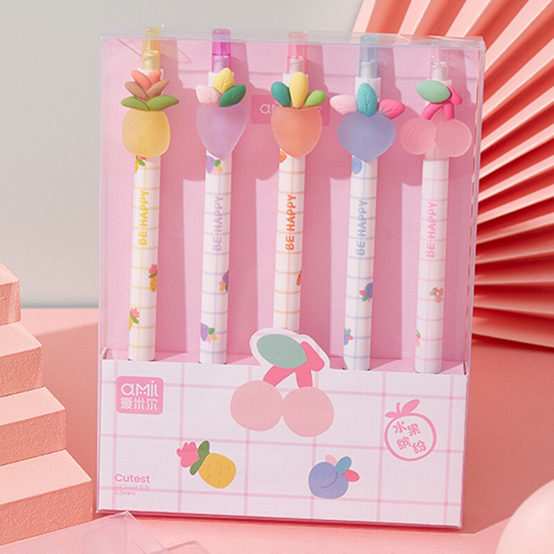 Jednodijelna Lytwtwova slatka gel olovka za prešanje voća Kreativni uredski školski pribor Dopisnice Smiješne olovke