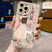 Θήκη τηλεφώνου Flower Girl Διακοσμητικό μοτίβο για iPhone 16 15 Pro Max 14 11 13 12 Mini XS X XR 7 8 Plus SE2 16 Pro Soft Matte Cover