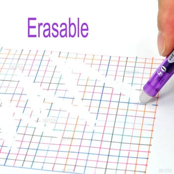 DELVTCH Erasable Gel στυλό 0,7mm 0,5mm Μύτη κουκκίδας Μπλε Μαύρο Κόκκινο Χρώμα Ράβδοι Ανταλλακτικού Μελανιού Γράψιμο Σχέδιο Ζωγραφική Πλενόμενη Λαβή