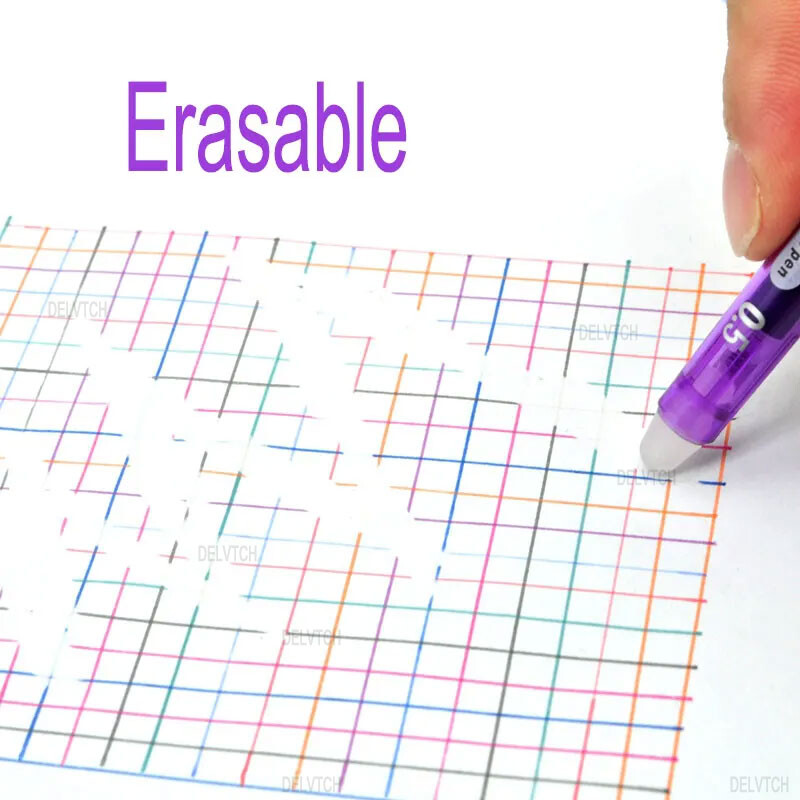 DELVTCH stilou gel șters 0,7 mm 0,5 mm Varf glonț Albastru Negru Roșu Culoare Tije de umplere Cerneală Scriere Desen Pictură Mâner lavabil