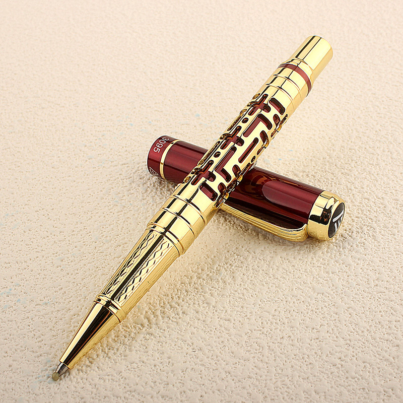 Nou de înaltă calitate 3095 Negru Roșu Business Office Roller Ball Pen Rechizite pentru studenți de școală Pix din metal Nou