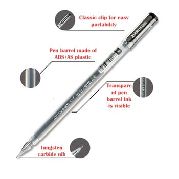 12 τεμ./Σετ 0,38mm Μεγάλης χωρητικότητας Diamond Tip Gel Pen Μαύρο/Μπλε/Κόκκινο μελάνι Εξεταστική γραφή Σχολική προμήθειες γραφείου