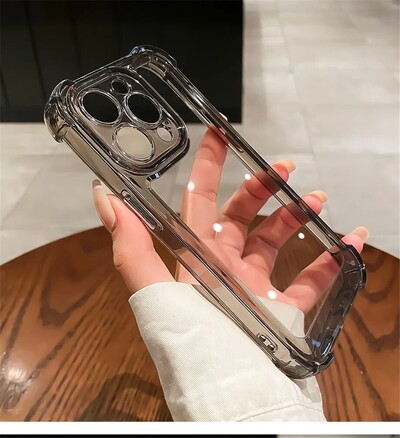 Luxusné nárazuvzdorné priehľadné puzdro na telefón pre iPhone 15 14 13 12 11 Pro Max 14 15 Plus silikónový nárazník priehľadný pevný zadný kryt