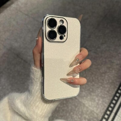 Luksuslik Bling Glitter nahast ümbris iPhone'ile 16 15 14 13 12 11 Pro Max sädelev pehme silikoon põrutuskindel kattega kaitseraua kate