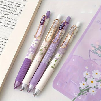 4 τεμ Cute Floral στυλό gel, πτυσσόμενο στυλό gel, 0,5 mm που στεγνώνει μαύρο μελάνι Cute στυλό, Fine Point Pen, Smooth στυλό γραφής