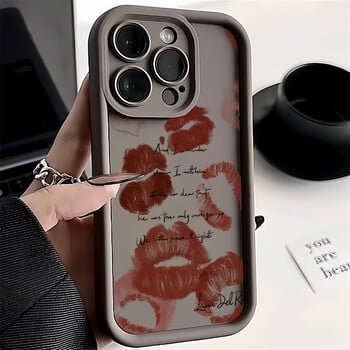 Θήκη για iPhone 16 Θήκες iPhone 15 Pro Max Θήκες Sexy Girl Red Lips Θήκη σιλικόνης για iPhone 14 13 12 11 XS XR X 7 8 Plus Κάλυμμα