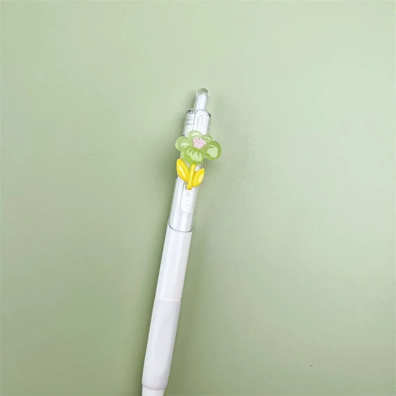 5 KOM Brzosušeća estetska olovka s crnom tintom Slatke cvjetne gel olovke Olovka za pisanje Piši glatko Školski pribor Uredski pribor