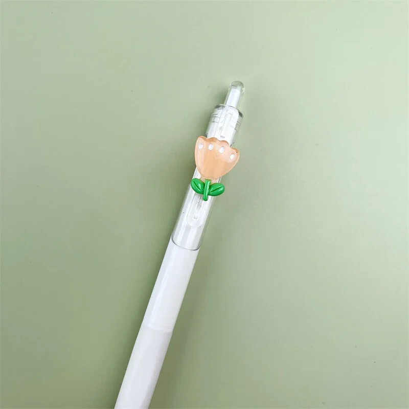 5 KOM Brzosušeća estetska olovka s crnom tintom Slatke cvjetne gel olovke Olovka za pisanje Piši glatko Školski pribor Uredski pribor