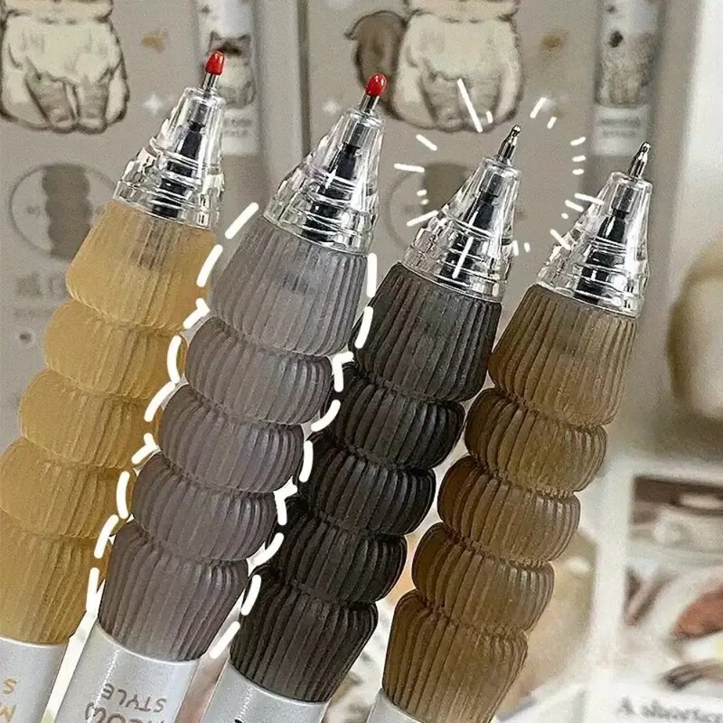 4бр. Комплект прибиращи се гел химикалки със сладък домашен любимец 0,5 mm Бързосъхнещи високоестетични химикалки с черно мастило Очарователен куршум за офис