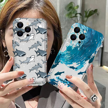 Soft Clear Case Phone For Samsung Galaxy A15 A35 A55 A34 A54 A33 A53 5G S24 Ultra S23 S21 FE S22 Plus Summer Ocean Animals Cover