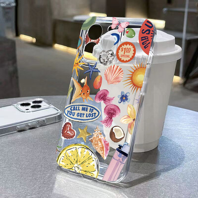 Minkštas skaidrus telefono dėklas, skirtas Samsung Galaxy A15 A35 A55 A34 A54 A33 A53 5G S24 Ultra S23 S21 FE S22 Plus vasaros vandenyno gyvūnų dangtelis